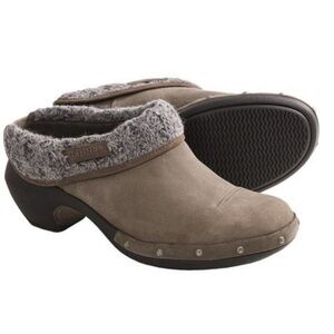 Merrell‎ Women’s Luxe Knit Drizzle Clog Slip-On Cable Knit, Suede Taupe Nubuck 6